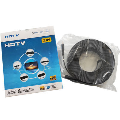 HDTV 2.0 ความเร็วสูง 10 ม. 15 ม. 4K 3D Flat HDMI Cable