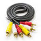 ขั้วต่อโลหะ PVC 3RCA ถึง 3RCA Cable 10m Audio Video Cable